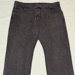 Faconnable Jeans Men's Straight Leg Washed Denim Pants - Brown - Size 44" x 32"